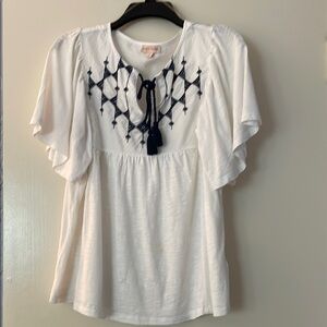 3 for‎ $25! Knox Rose White Embroidered Women's Top, size M